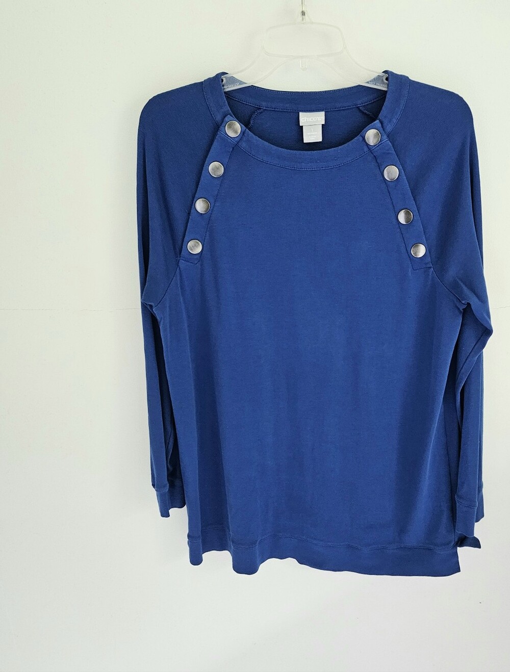 Chico's Cobalt Blue Knit Tunic Length Top